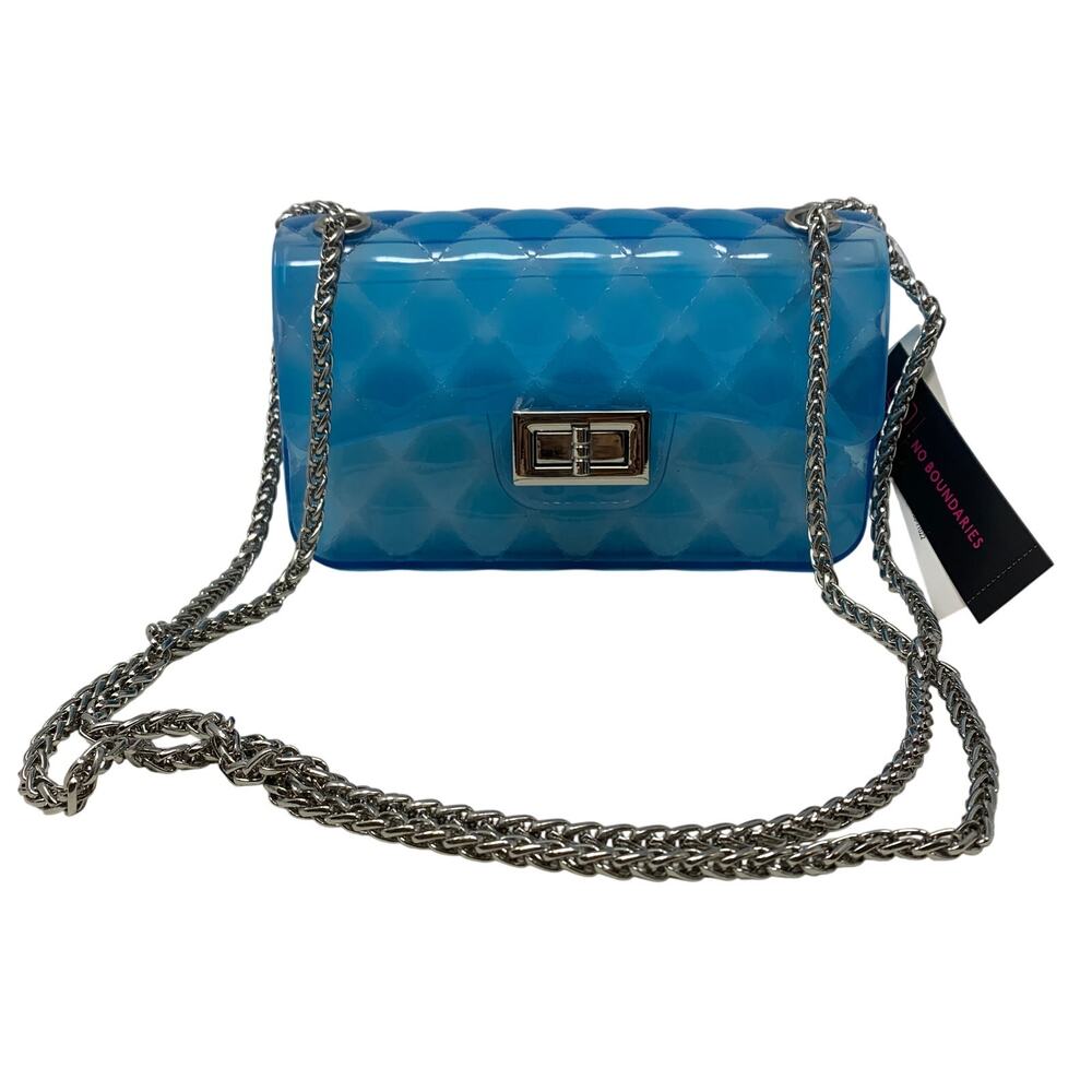 No Boundaries Bag Womens N A Blue Jelly Diamond Quilted Chain Strap Turn Lock